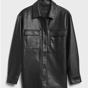 Banana Republic Vegan leather shirt jacket